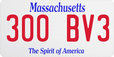 MA license plate 300BV3