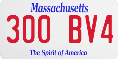 MA license plate 300BV4