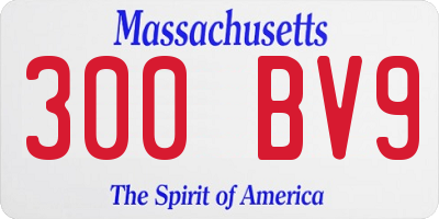 MA license plate 300BV9