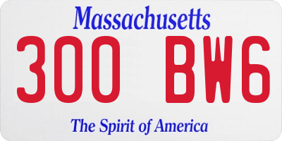 MA license plate 300BW6