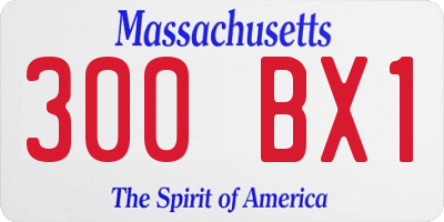 MA license plate 300BX1