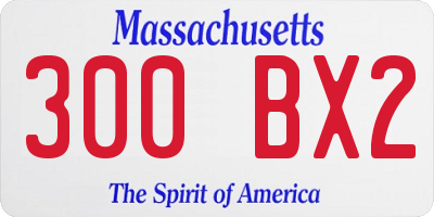 MA license plate 300BX2
