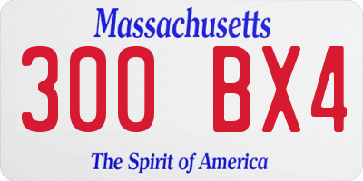 MA license plate 300BX4