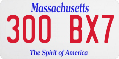 MA license plate 300BX7