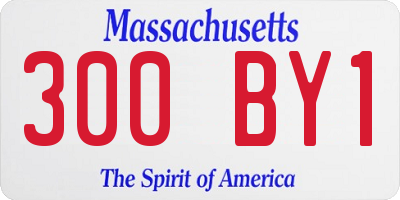 MA license plate 300BY1