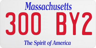 MA license plate 300BY2