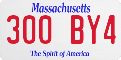 MA license plate 300BY4