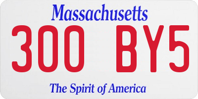 MA license plate 300BY5