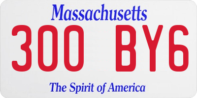 MA license plate 300BY6