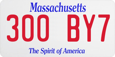 MA license plate 300BY7