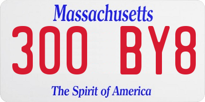 MA license plate 300BY8