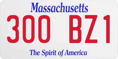 MA license plate 300BZ1
