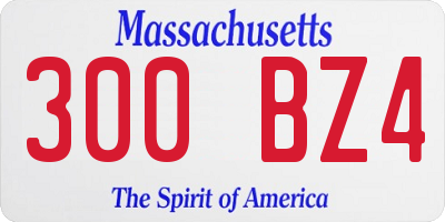 MA license plate 300BZ4