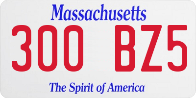 MA license plate 300BZ5