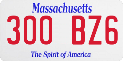 MA license plate 300BZ6