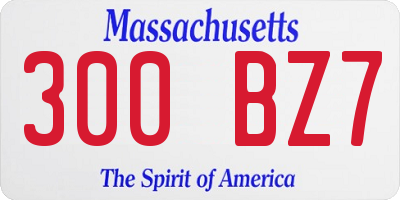 MA license plate 300BZ7