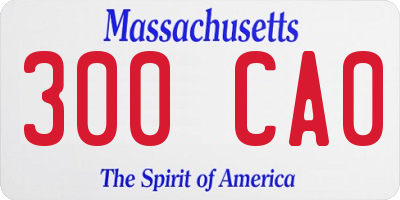 MA license plate 300CA0