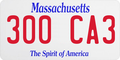 MA license plate 300CA3