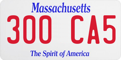 MA license plate 300CA5