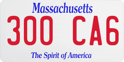 MA license plate 300CA6