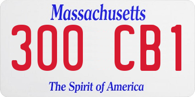 MA license plate 300CB1