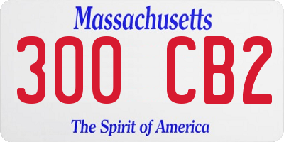 MA license plate 300CB2
