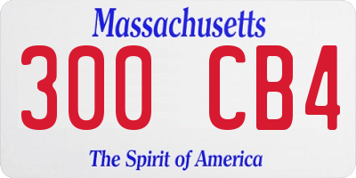 MA license plate 300CB4