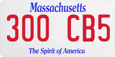 MA license plate 300CB5
