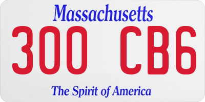 MA license plate 300CB6