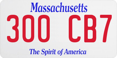 MA license plate 300CB7