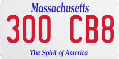 MA license plate 300CB8