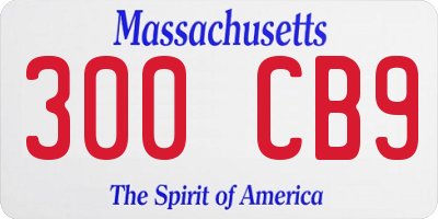 MA license plate 300CB9