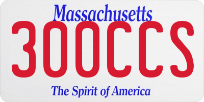 MA license plate 300CCS