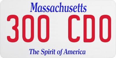 MA license plate 300CD0