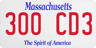 MA license plate 300CD3