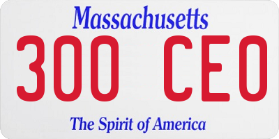 MA license plate 300CE0