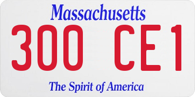 MA license plate 300CE1