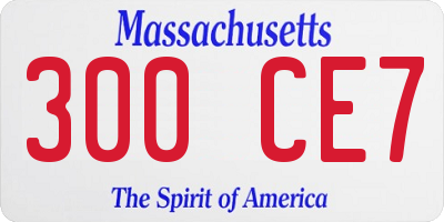 MA license plate 300CE7