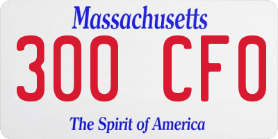 MA license plate 300CF0