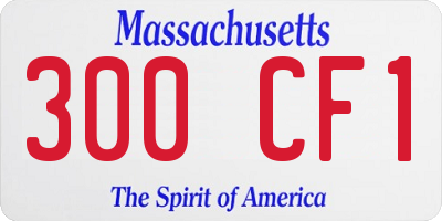 MA license plate 300CF1