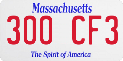 MA license plate 300CF3