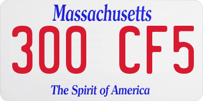 MA license plate 300CF5