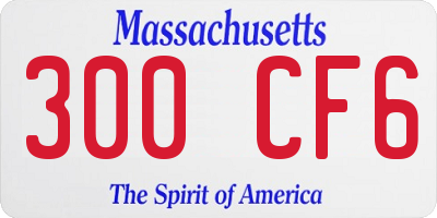 MA license plate 300CF6