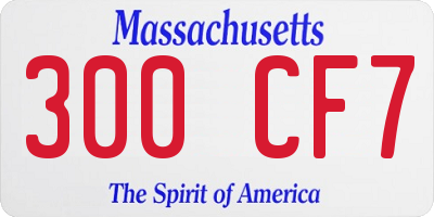 MA license plate 300CF7