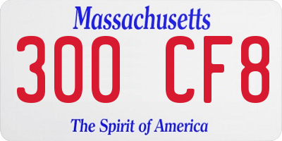 MA license plate 300CF8