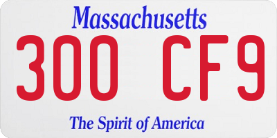 MA license plate 300CF9