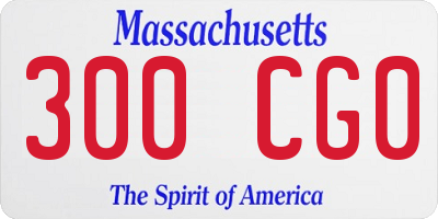 MA license plate 300CG0