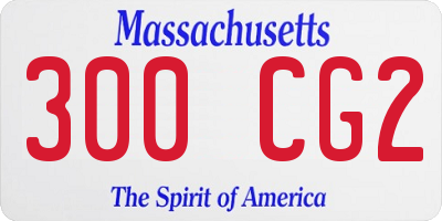 MA license plate 300CG2