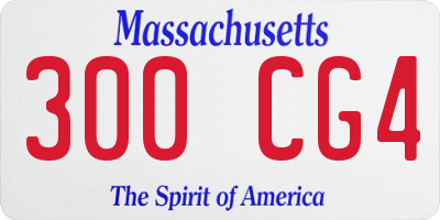 MA license plate 300CG4