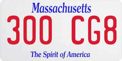 MA license plate 300CG8